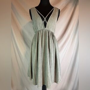 Magnolia South Deep V Lattice Skater Dress – Army Green 💫💚